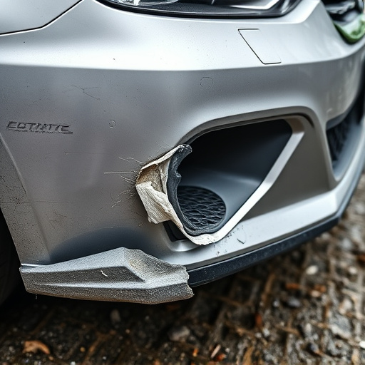 damaged car bumper