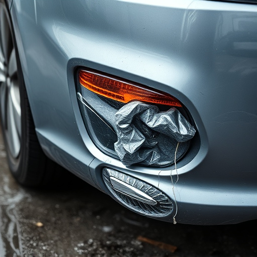 damaged car bumper
