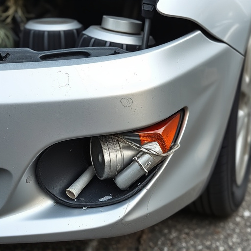 damaged car bumper