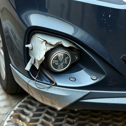damaged car bumper