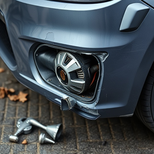damaged car bumper