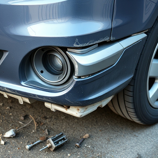 damaged car bumper