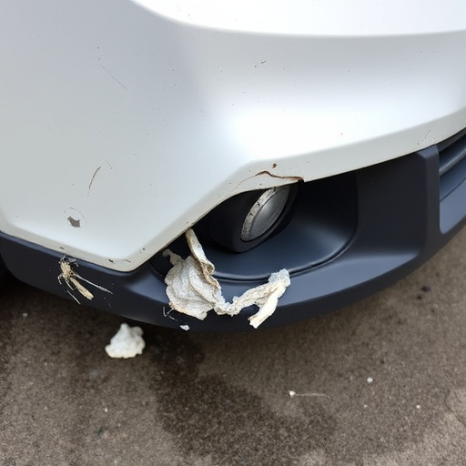 damaged car bumper