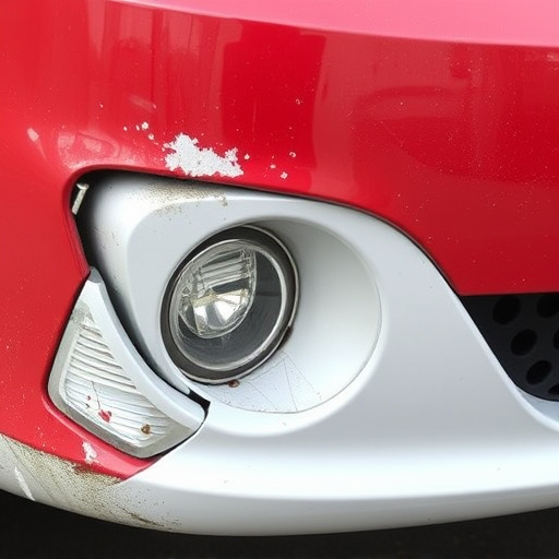 damaged car bumper