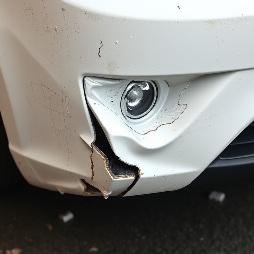 damaged car bumper