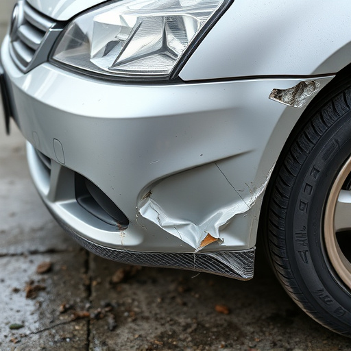 damaged car bumper