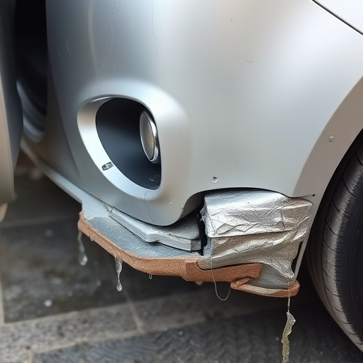 damaged car bumper