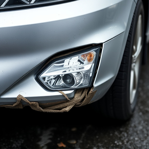 damaged car bumper