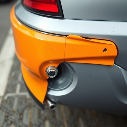 damaged car bumper