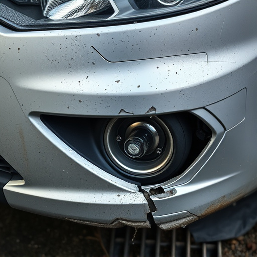 damaged car bumper