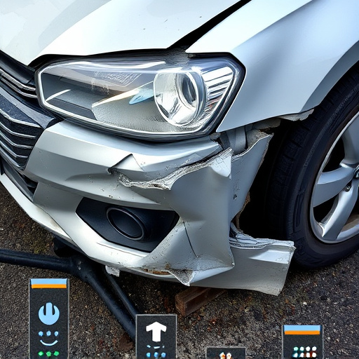 damaged car bumper