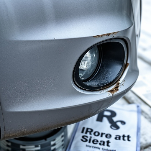 damaged car bumper
