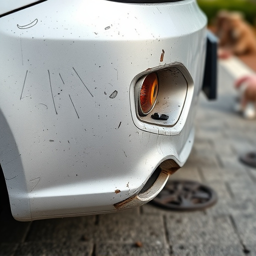 damaged car bumper