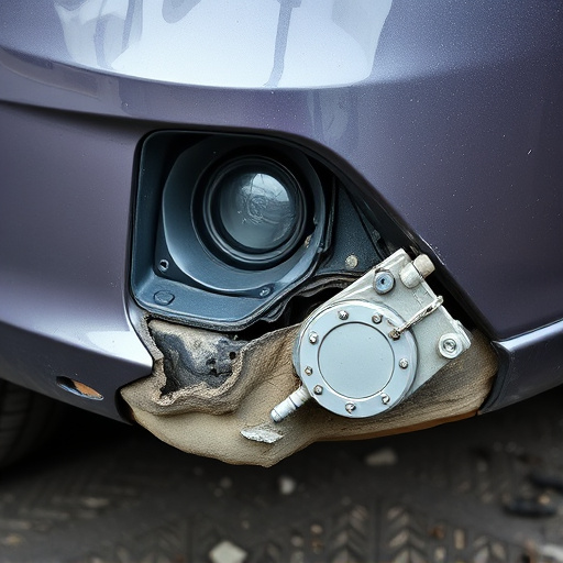 damaged car bumper