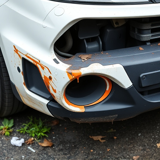 damaged car bumper