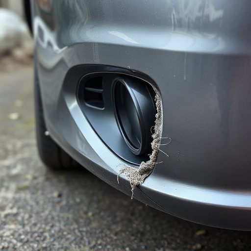 damaged car bumper