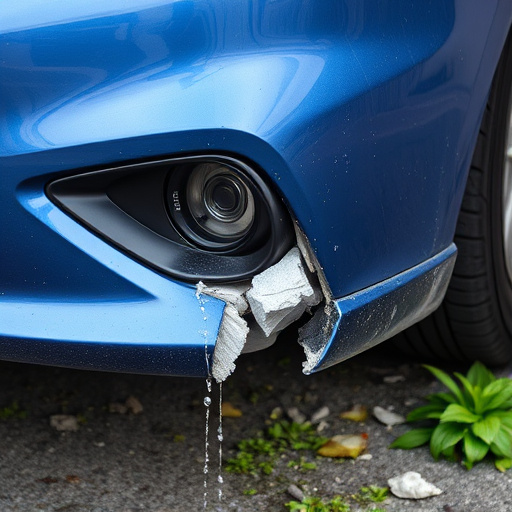 damaged car bumper