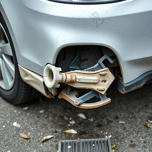 damaged car bumper