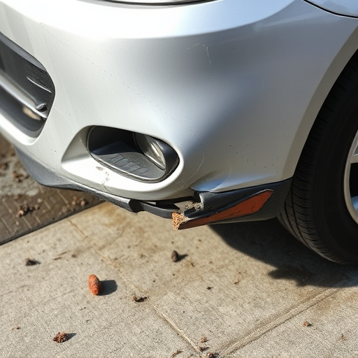 damaged car bumper