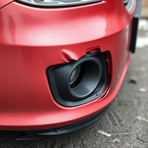 damaged car bumper