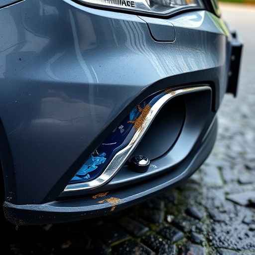damaged car bumper