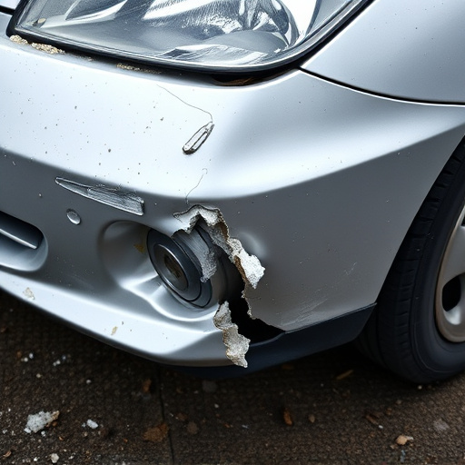 damaged car bumper
