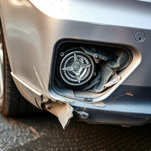damaged car bumper