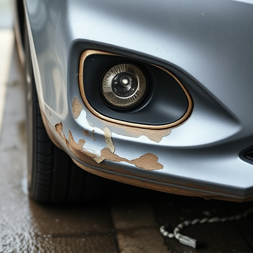 damaged car bumper