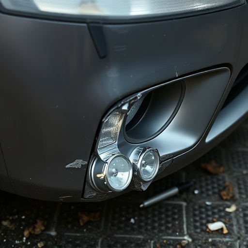 damaged car bumper