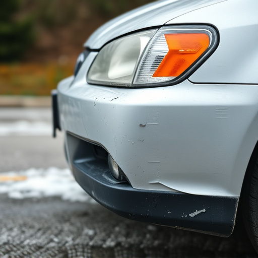 damaged car bumper