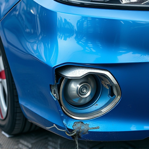 damaged car bumper