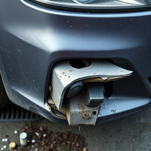damaged car bumper