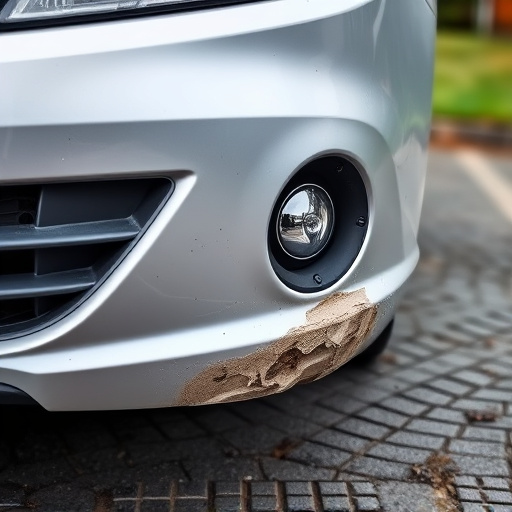 damaged car bumper