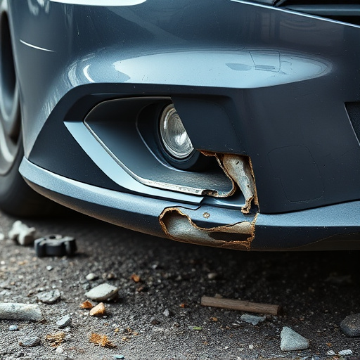 damaged car bumper