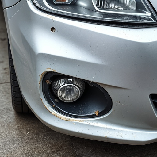 damaged car bumper