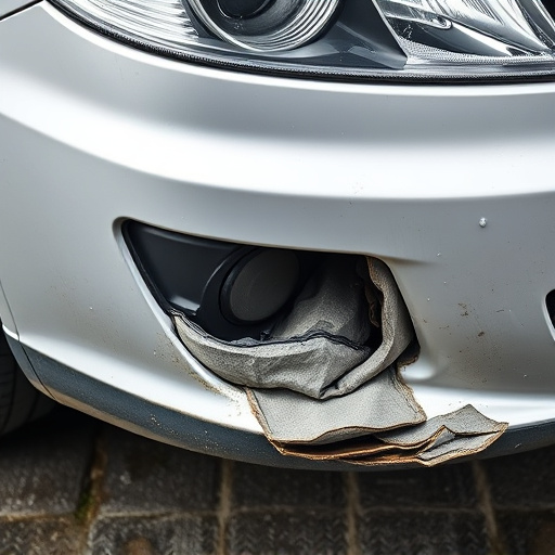 damaged car bumper