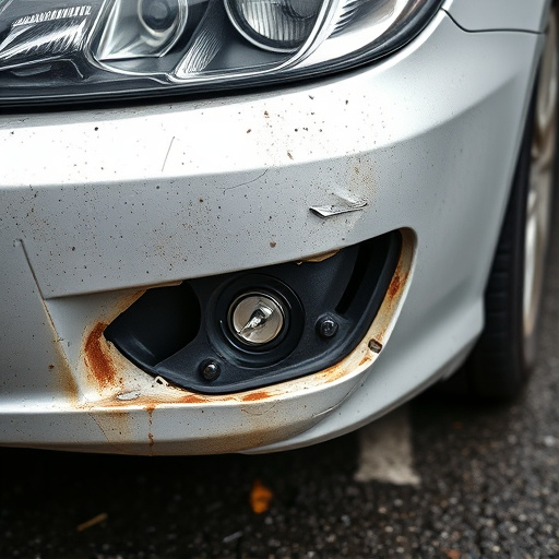 damaged car bumper