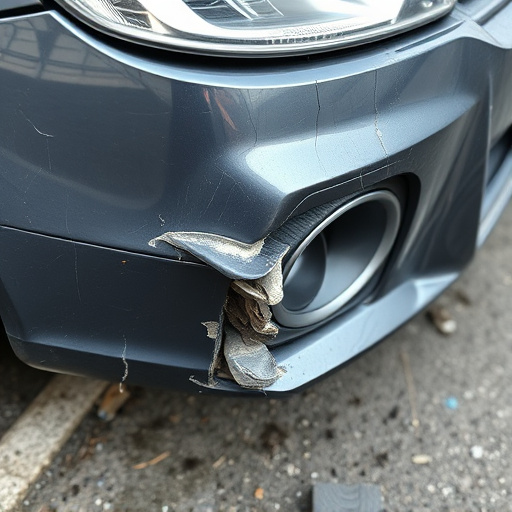 damaged car bumper