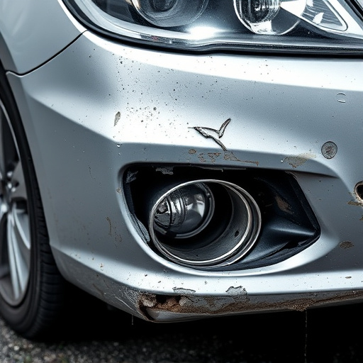 damaged car bumper
