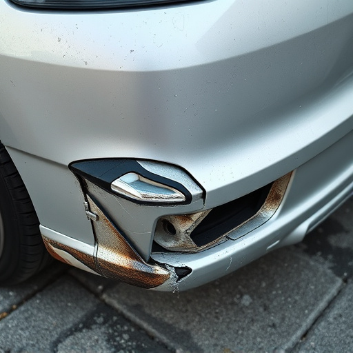 damaged car bumper