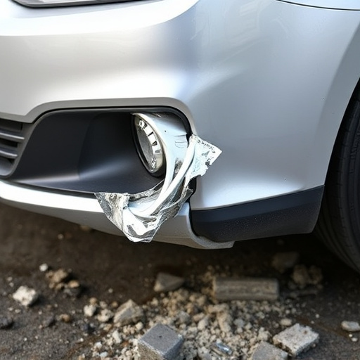 damaged car bumper
