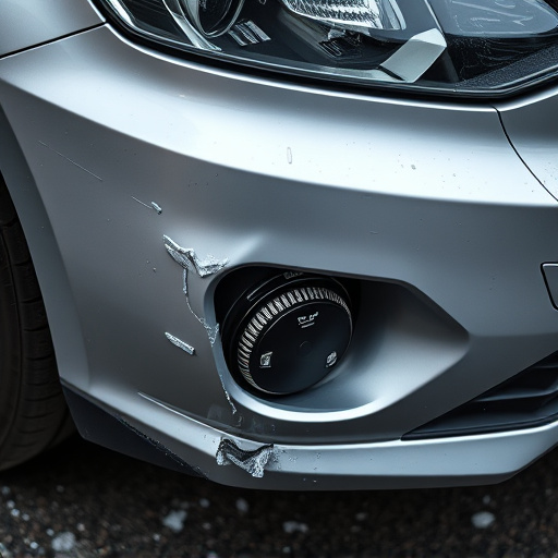 damaged car bumper