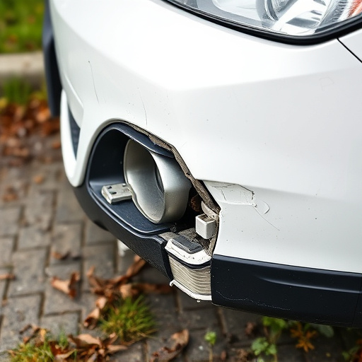 damaged car bumper