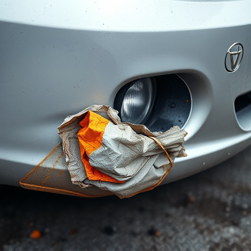 damaged car bumper