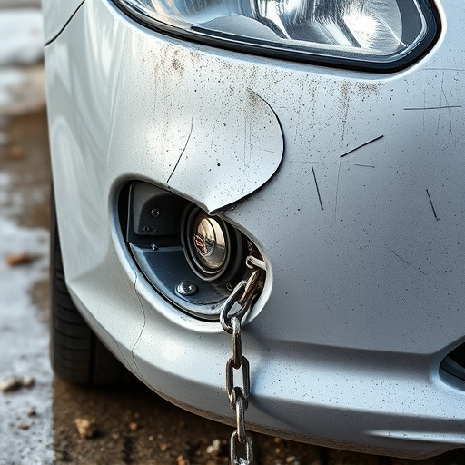 damaged car bumper