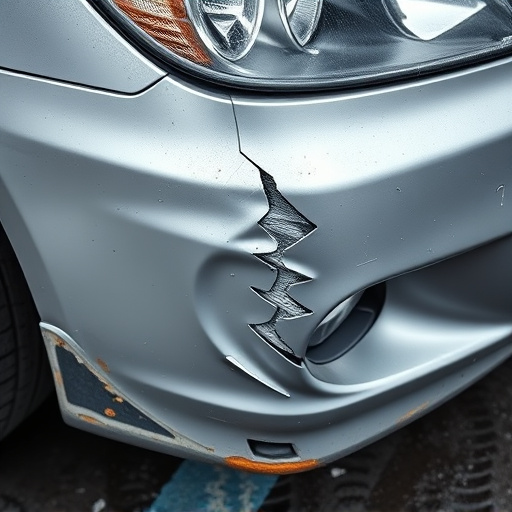 damaged car bumper