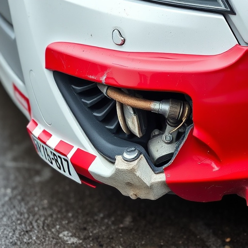 damaged car bumper