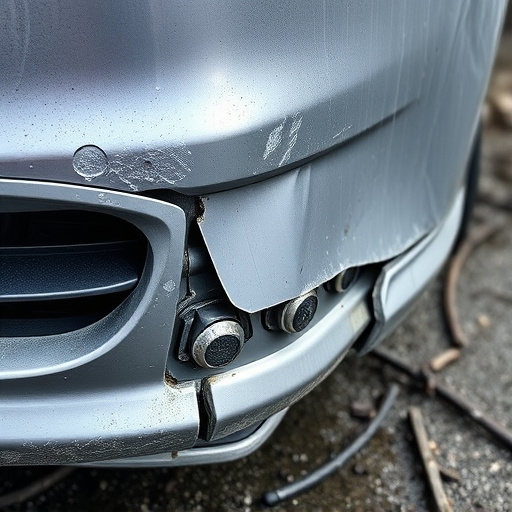 damaged car bumper