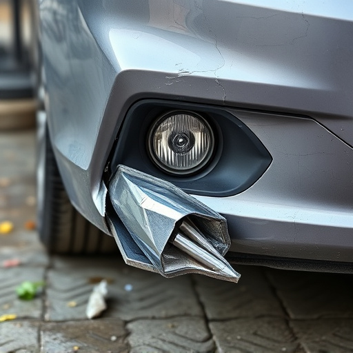 damaged car bumper