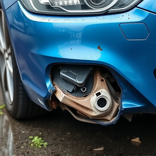 damaged car bumper